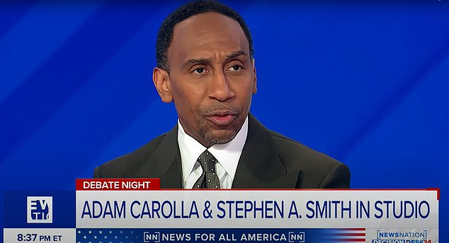 Stephen A. Smith made a surprise appearance on NewsNation's coverage of the first debate between Joe Biden and Donald Trump