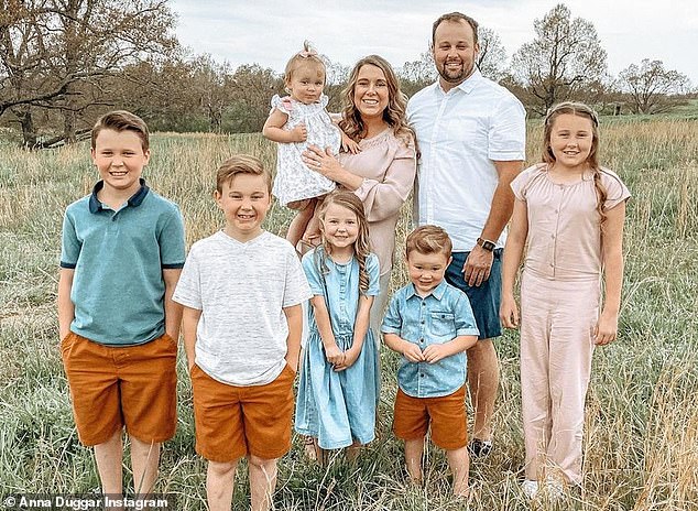 Duggar with his wife and children.  He was sentenced to 151 months in prison for possession of child pornography