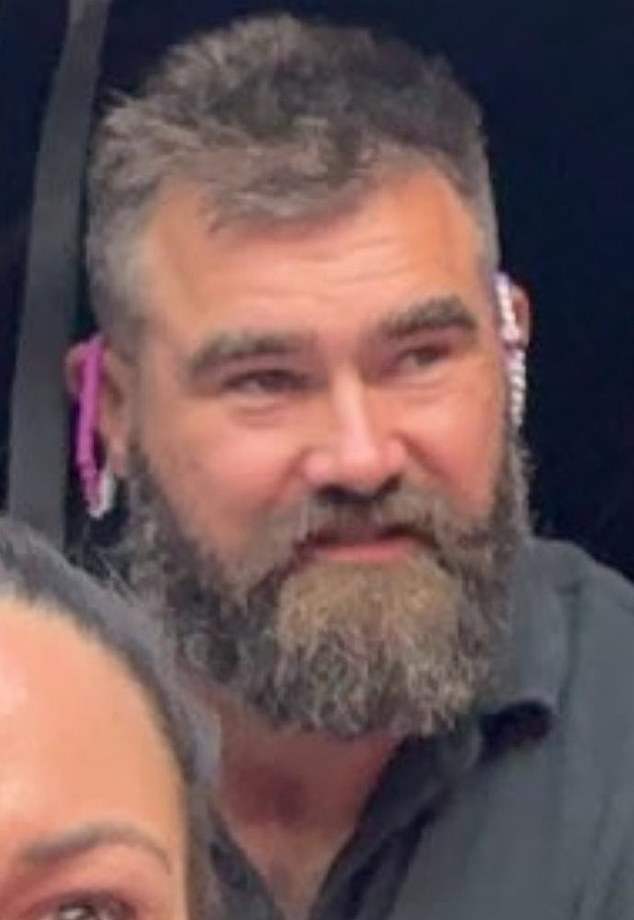 Jason Kelce was spotted wearing friendship bracelets around his ears at Swift's show in London