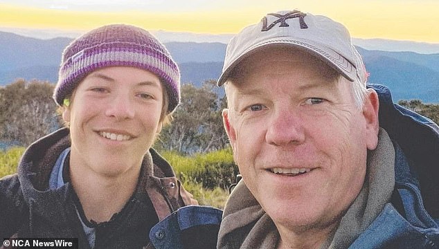 Charlie Stevens was killed when he was hit by a car at Schoolies in SA (pictured with his father Grant Stevens, SA Police Commissioner)