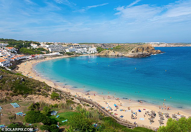 Arenal d'en Castell beach in Menorca, a popular destination where sharks also live