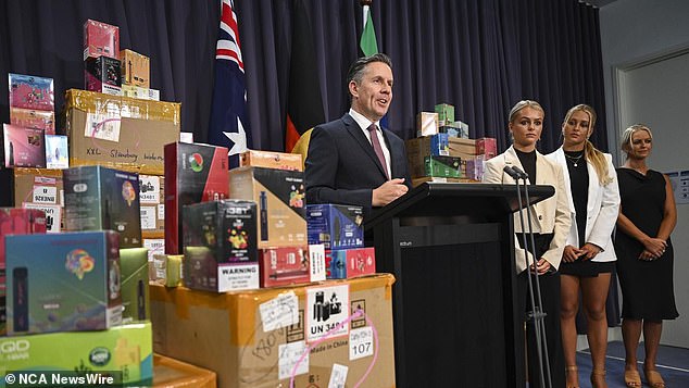 Federal Health Minister Mark Butler (pictured centre) said senators have a responsibility to protect the health of Australians when they vote on the government's anti-vaping legislation next month