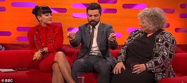 This is the awkward moment Miriam Margolyes (right) clashed with Lily Allen (left) during an appearance on The Graham Norton Show