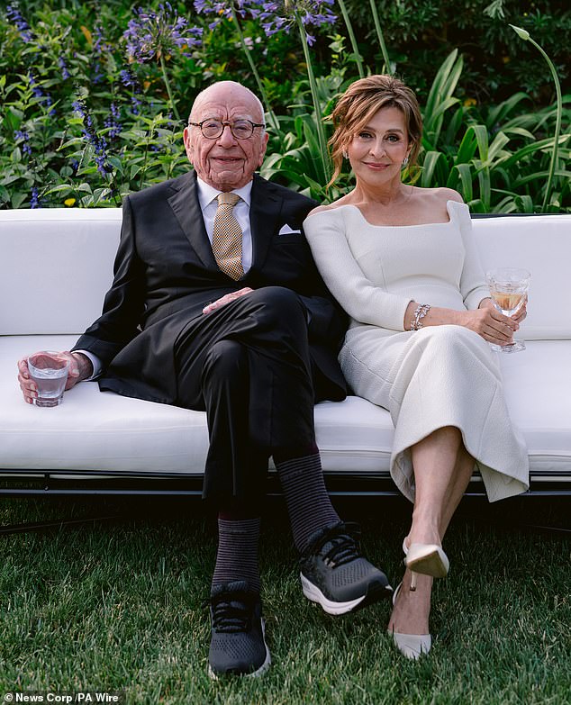 Rupert Murdoch, 93, with his new wife Elena Zhukova, 67, a retired Russian biologist