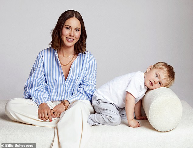 Reality TV star Louise Thompson, who has spoken about her own traumatic birth experience. Pictured with her son Leo