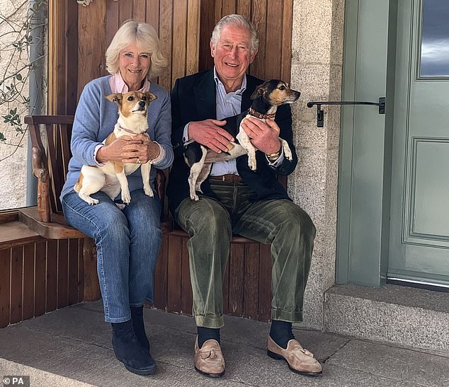 It was once described by King Charles as 'a unique oasis of conviviality'.  Birkhall, on the Balmoral estate in Scotland, was the Queen Mother's holiday home and has long been a favorite of His Majesty.  Above: Charles and Camilla at Birkhall in 2020