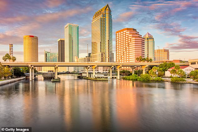 According to data from ConsumerAffairs, Florida is the most popular state for people to move to;  16,259 people want to move this year.  Pictured: downtown Tampa