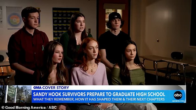 Six former Sandy Hook students, Matt Holden, Emma Ehrens, Henry Terifay, Lily Wasilnak, Ella Seaver and Grace Fisher, spoke to ABC's GMA about their mixed feelings about graduating as they remembered the peers they lost in the deadly shooting on a school in 2012