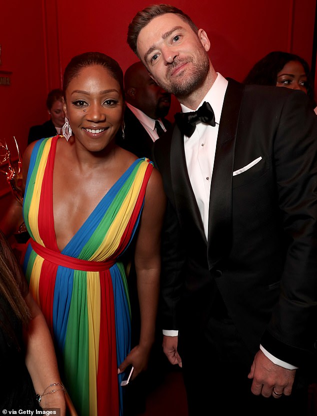 Tiffany Haddish made a cheeky joke to Justin Timberlake while discussing her sobriety – following his DWI arrest in the Hamptons this week;  pictured at the 2018 Emmys