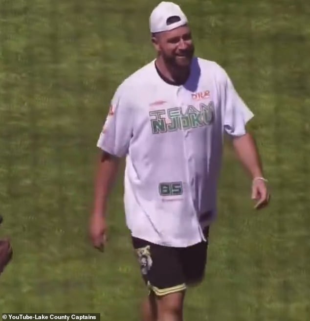 Travis Kelce was seen at the game in his hometown of Cleveland, Ohio on Saturday