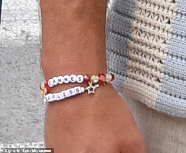 The athlete wore a Fearless beaded bracelet in a sweet nod to Taylor's 2008 hit, which performed at every show on her Eras Tour