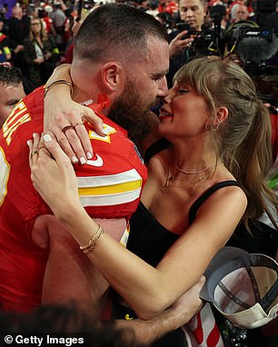 Swift and Kelce, both 34, at Super Bowl LVIII in February.