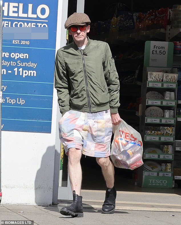 Troubled actor Paul Anderson, 46, looked disheveled as he went shopping in a bomber jacket and summer shorts.  He is believed to be starring in the new Peaky Blinders film