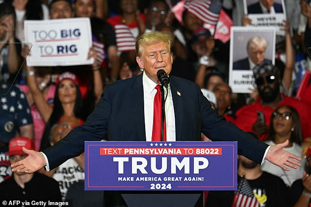 Donald Trump is now 10 percent ahead of Joe Biden in a Rasmussen poll — a 5 percent jump from the same poll before his felony conviction