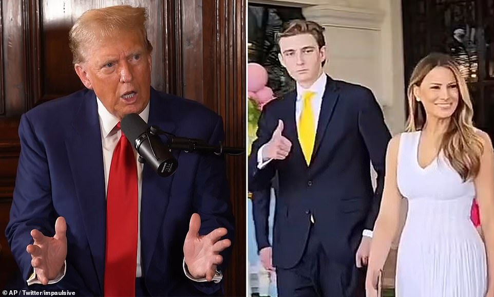 Donald Trump praised his 18-year-old son Barron as a 