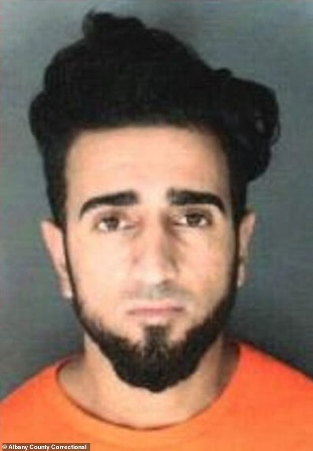 Sakir Akkan (pictured), 21, a Turkish migrant who entered the country illegally, was charged with the brutal rape of a 15-year-old girl in Albany