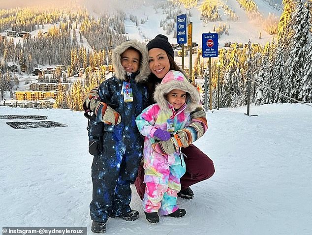 Sydney Leroux was seen in Canada last year with her children Cassius (left) and Roux