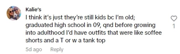One commenter wrote: 'No, I'm literally so glad I went to school during this time,' while others complained about how expensive outfits are now