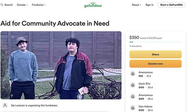Ida Lorenzo, 48, has now started a GoFundMe after being fired.  Her two sons are pictured on her donation page, where she aims to raise $5,000