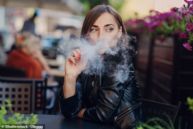 The 22-year-old woman had been vaping several times a week for the past year when she developed sores in and around her mouth (stock photo)