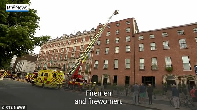 The actor, 78, who famously played The Fonz in the ABC sitcom, was this morning forced to evacuate the hotel he was staying in in Dublin (seen) due to an emergency