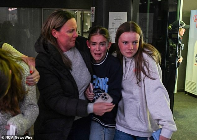 Terrified families were among those caught up in the chaos in Westfield Marion on Sunday
