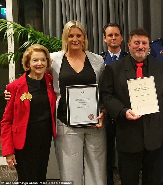 Insp Scott (second from left) was also recognized for her bravery while stationed as a sergeant in 2019