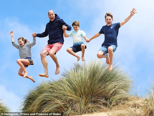 Now, Prince William's three children – Prince George, Princess Charlotte and Prince Louis – have called their father 'Daddy' as they celebrate his 42nd birthday.  The Princess of Wales has released a sweet new portrait of her husband and their children jumping in the air