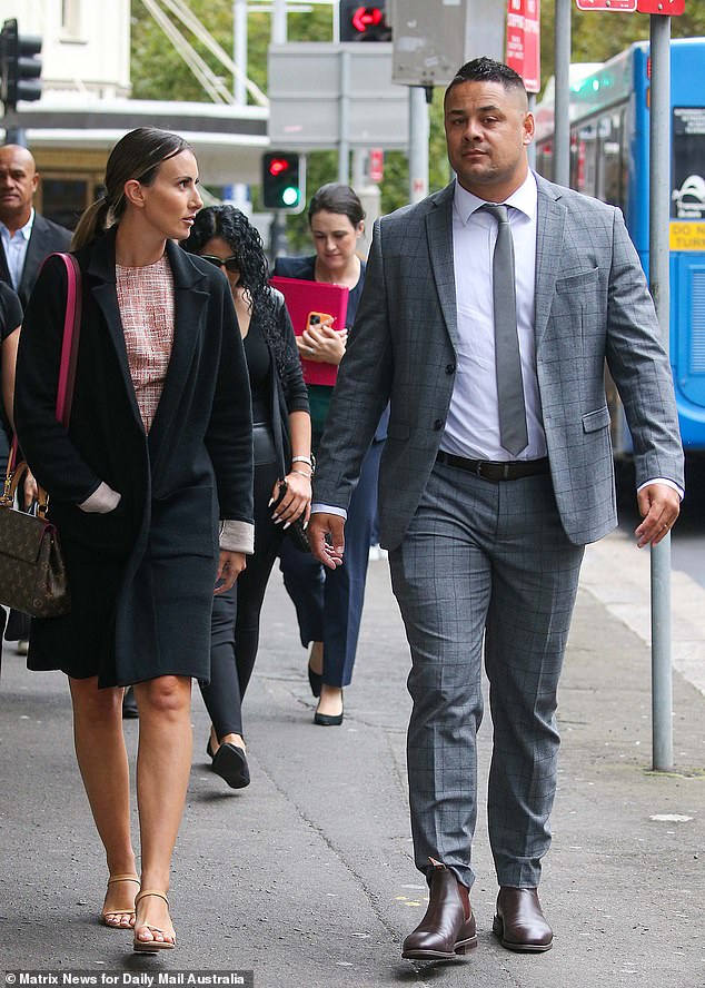 Mrs Bonnici was not in court on the day her husband was sentenced to a maximum term of four years and nine months, but was present when his bail was revoked four weeks earlier.  She was pictured with Hayne in March last year