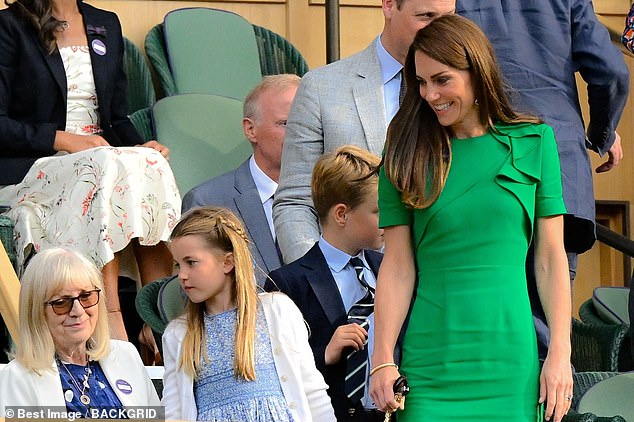 Kate Middleton with Princess Charlotte at Wimbledon in 2023. The Princess of Wales could attend Wimbledon this year after officials said they were 'hopeful' she would present trophies to the champions