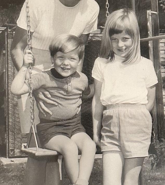 A young Earl Spencer, three, is pictured with his sister Diana in 1967 before being sent to boarding school