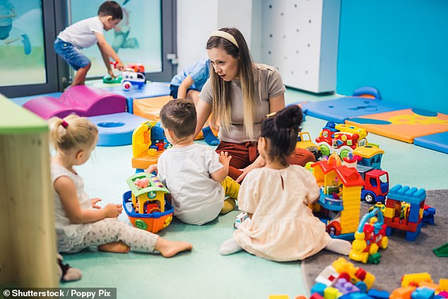 Childcare workers (pictured) are hard to retain across Australia as workers often leave for better-paid jobs in other areas such as aged care