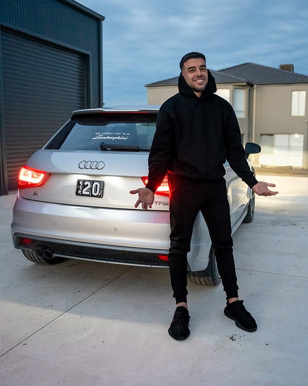 Block bidder Adrian 'Mr Lambo' Portelli (pictured) has downsized his car from an $800,000 sports car to a $40,000 Audi after complaints he was flaunting his lifestyle