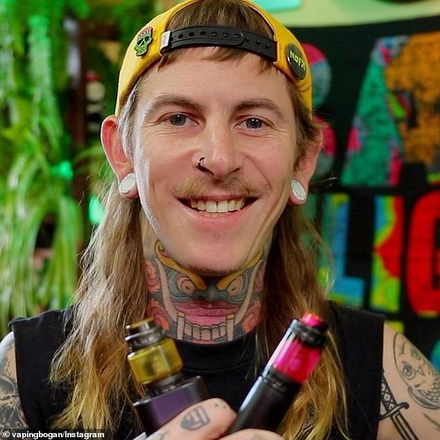 Australian Youtuber Samuel Parsons, better known online as the Vaping Bogan (pictured), will move permanently to Britain with his family to escape Australia's strict anti-vape laws