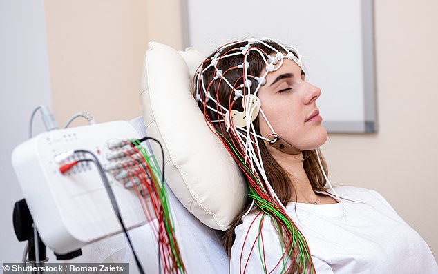 Binge eating can be successfully treated with electrical brain stimulation at home, a study suggests (stock photo)