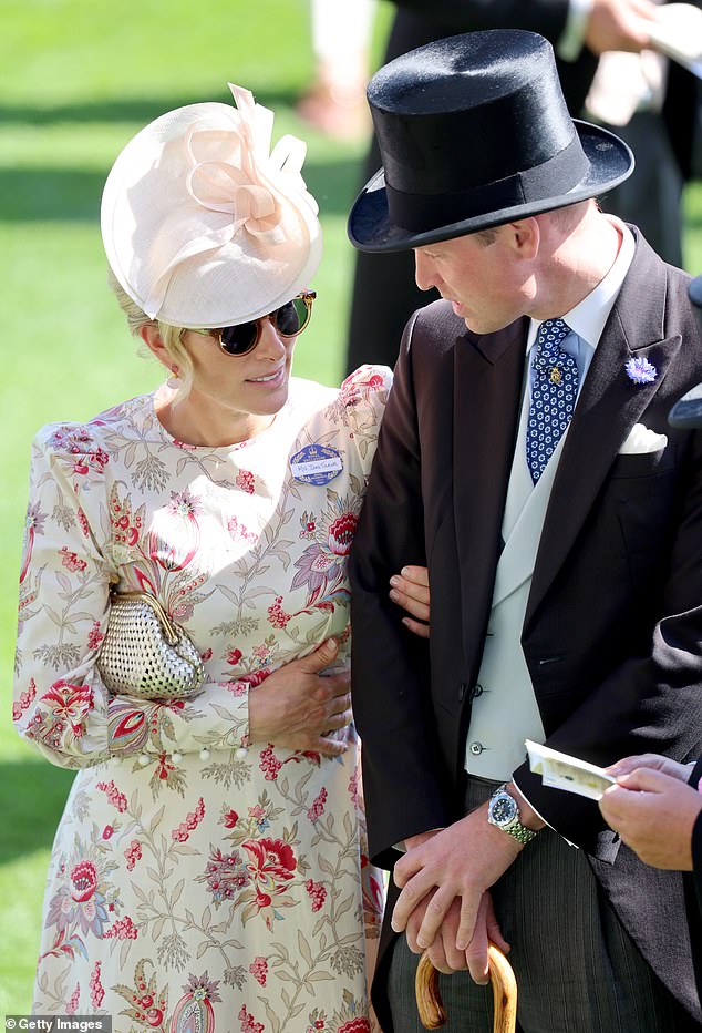 Prince William shared a tender moment with Zara Tindall as she checked in with her cousin at Royal Ascot yesterday