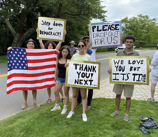 Biden faced protests from his own supporters at a fundraising rally to end his re-election campaign.
