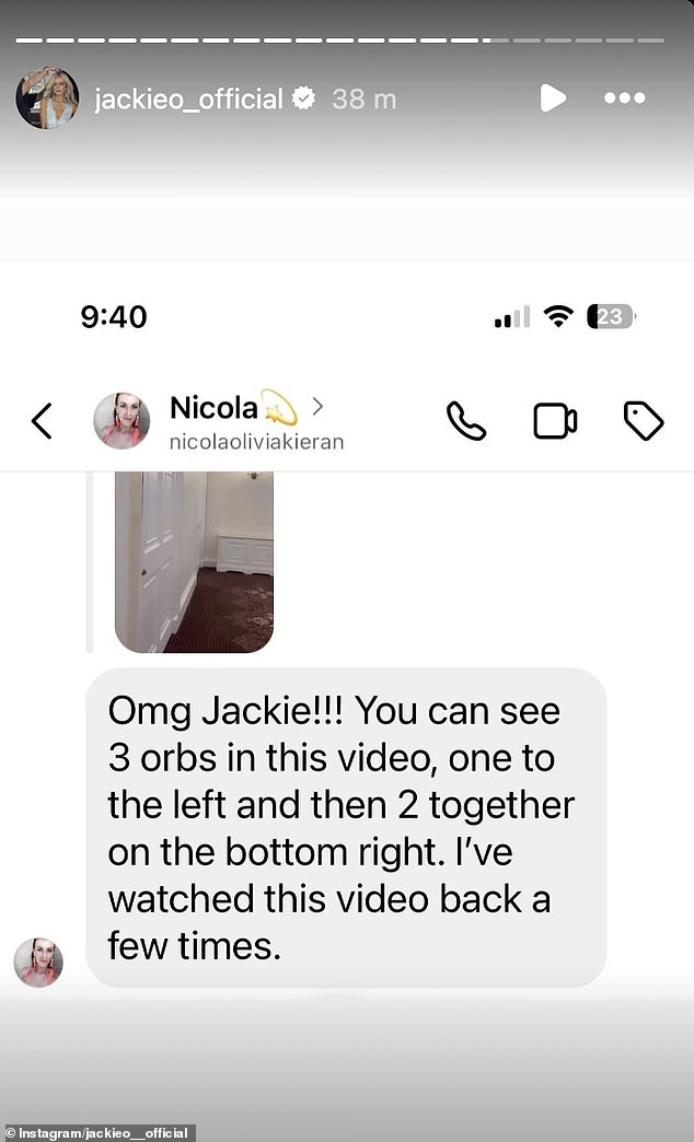 'Omg Jackie!!! You can see 3 balls in this video, one on the left and then 2 together on the bottom right. I've watched this video a few times,' the message read