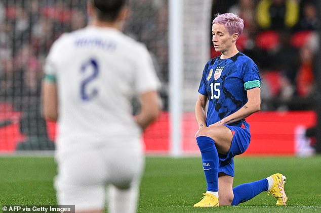 Rapinoe takes a knee before a 2022 U.S. Women's National Team game