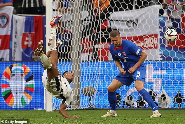 England were on the verge of being knocked out of Euro 2024 when Jude Bellingham (left) scored in injury time