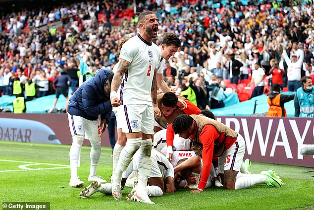 But the scenes at the end were all quite reminiscent of the last time England won a round of 16 at a European Championship, when they beat Germany 2-0 at Wembley in 2021.