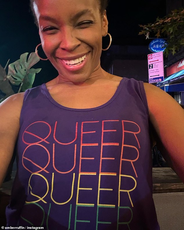 Amber Ruffin posted a photo of herself in a tank top with the word 