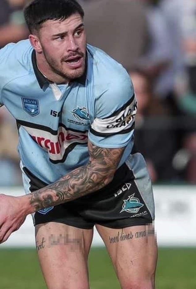 Joshua Taylor-Myles (pictured) was told to cover up the ink – which read 'eat s***t fa***t' and 'snort lines and f***' – or risk being banned from the sport