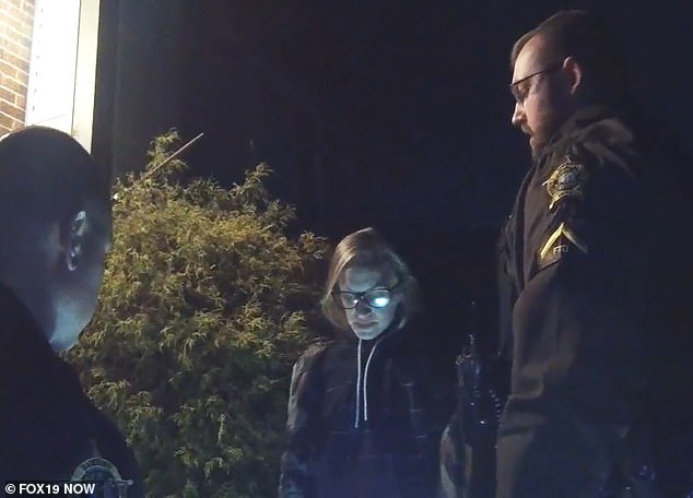Brianne Ehlinger is seen with Boone County deputies during her first arrest in November 2023