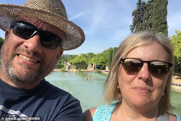 John Butler, 61, pictured with his wife, Madeleine, 61, took a photo of his wife on the floor because he was so upset about her treatment. He said it took nurses 30 minutes to find a trolley for his wife. She spent around 36 hours in A&E before being admitted to a ward