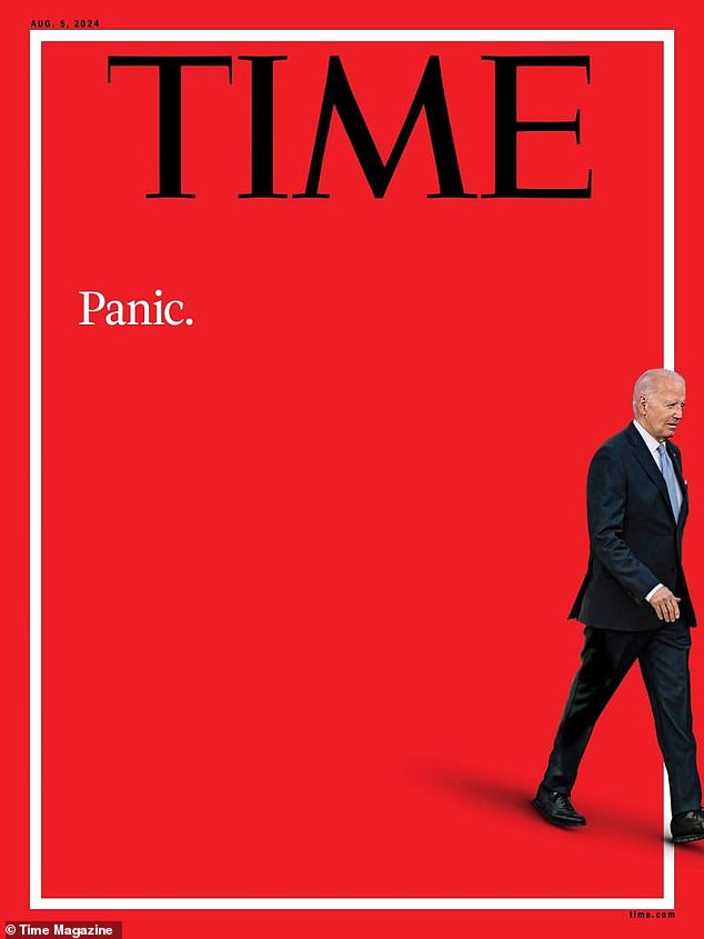 The cover of TIME Magazine's August issue shows the president wandering off the page with just one word: 