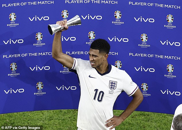 England star Bellingham received the Player of the Match award in Gelsenkirchen