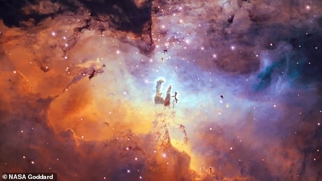 The Pillars of Creation, 6,500 light-years away, are located in a regional space known as the Eagle Nebula