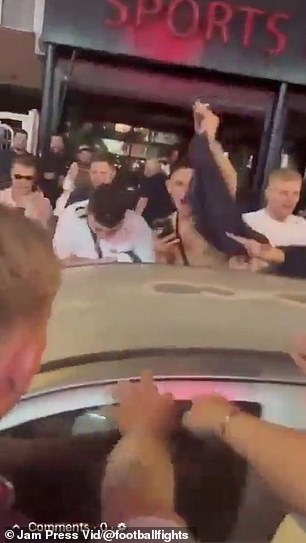 Fans hit the roof of the car