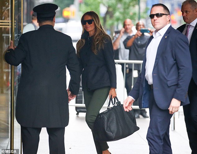 Melania Trump was spotted walking into Trump Tower in New York
